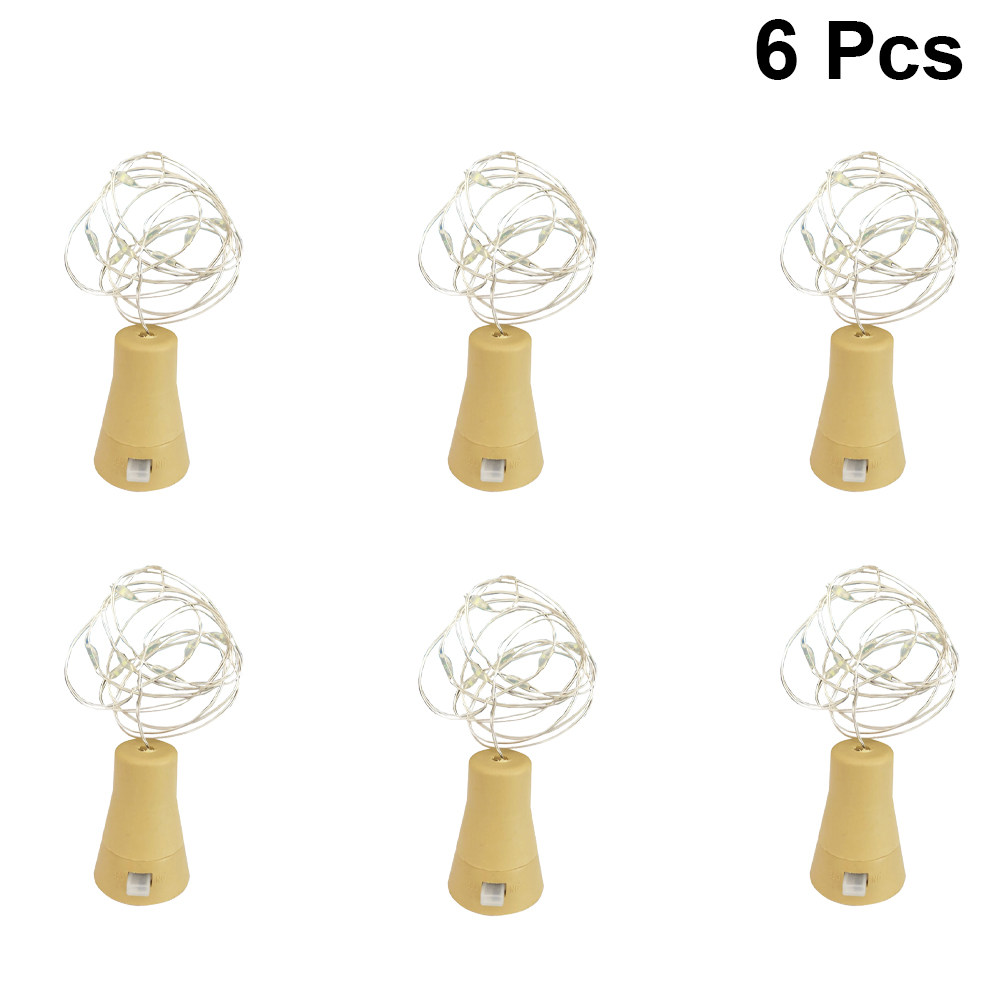 Decor Lighting Cork - 6Pcs Red Wine Bottle Cork String