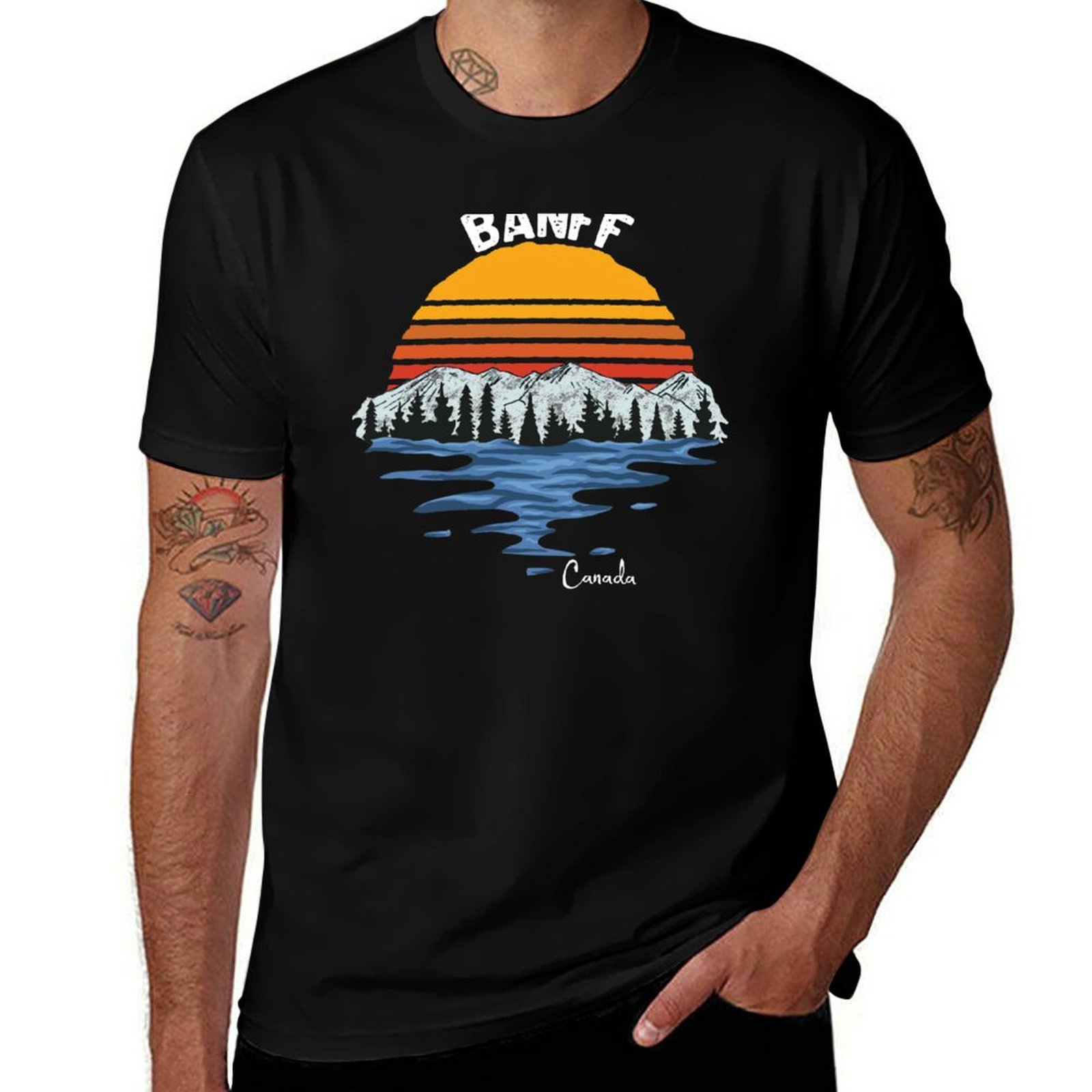 Alberta Lighting & Decor Photos - Banff Alberta Canada National Park T-Shirt