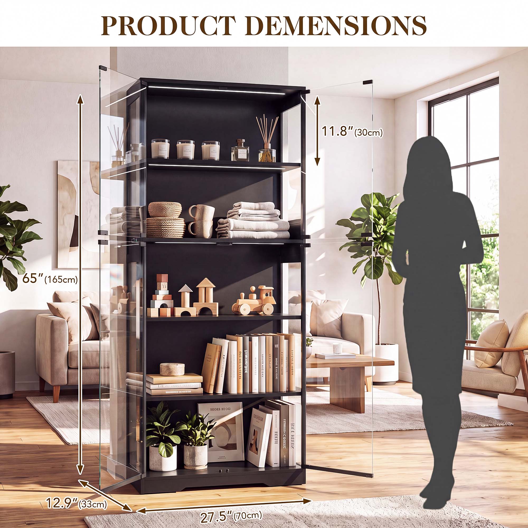 TCGBKAF 5‑Tier Display Cabinet - огляд і ціна Lighting Decor Room