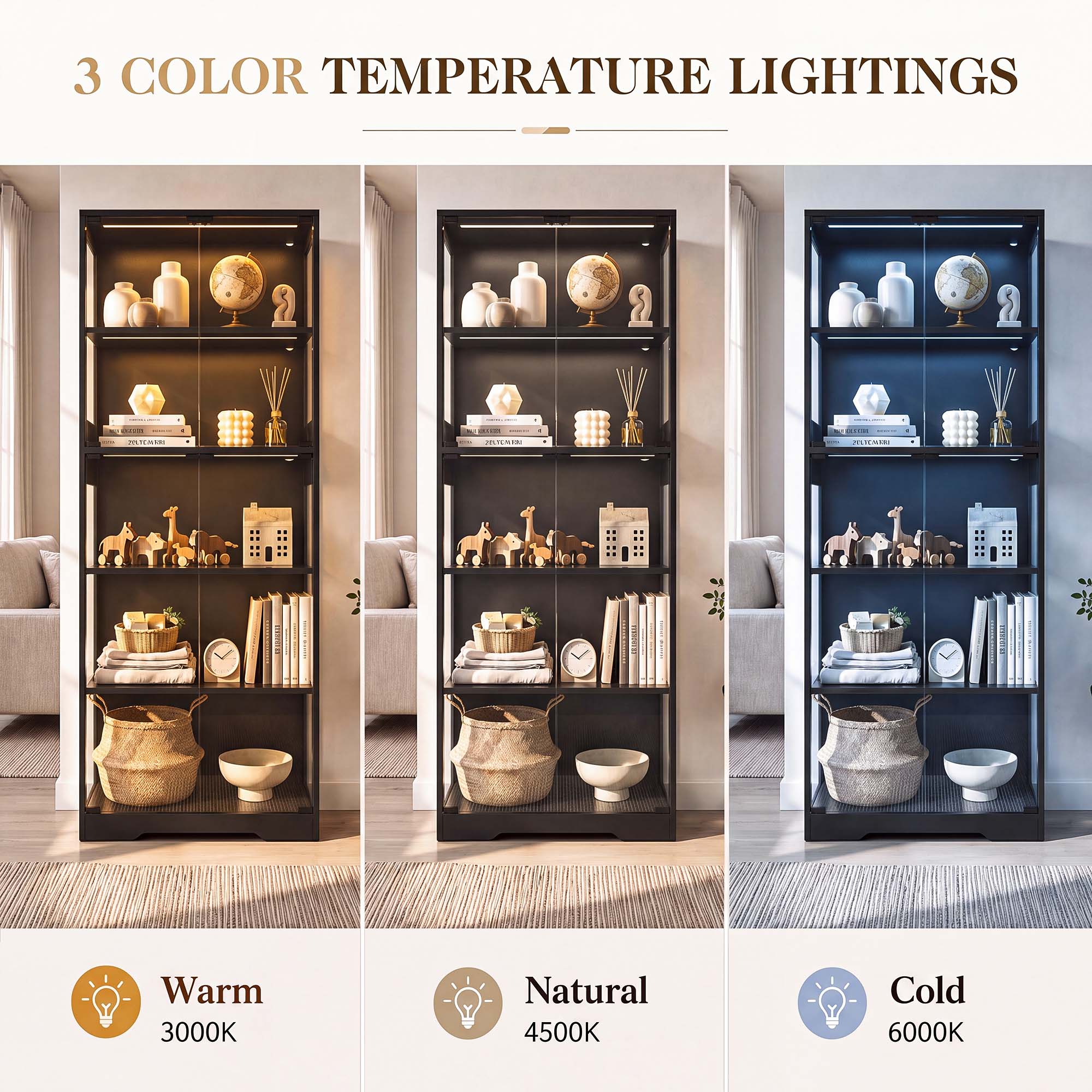 TCGBKAF 5‑Tier Display Cabinet - огляд і ціна Lighting Decor Room