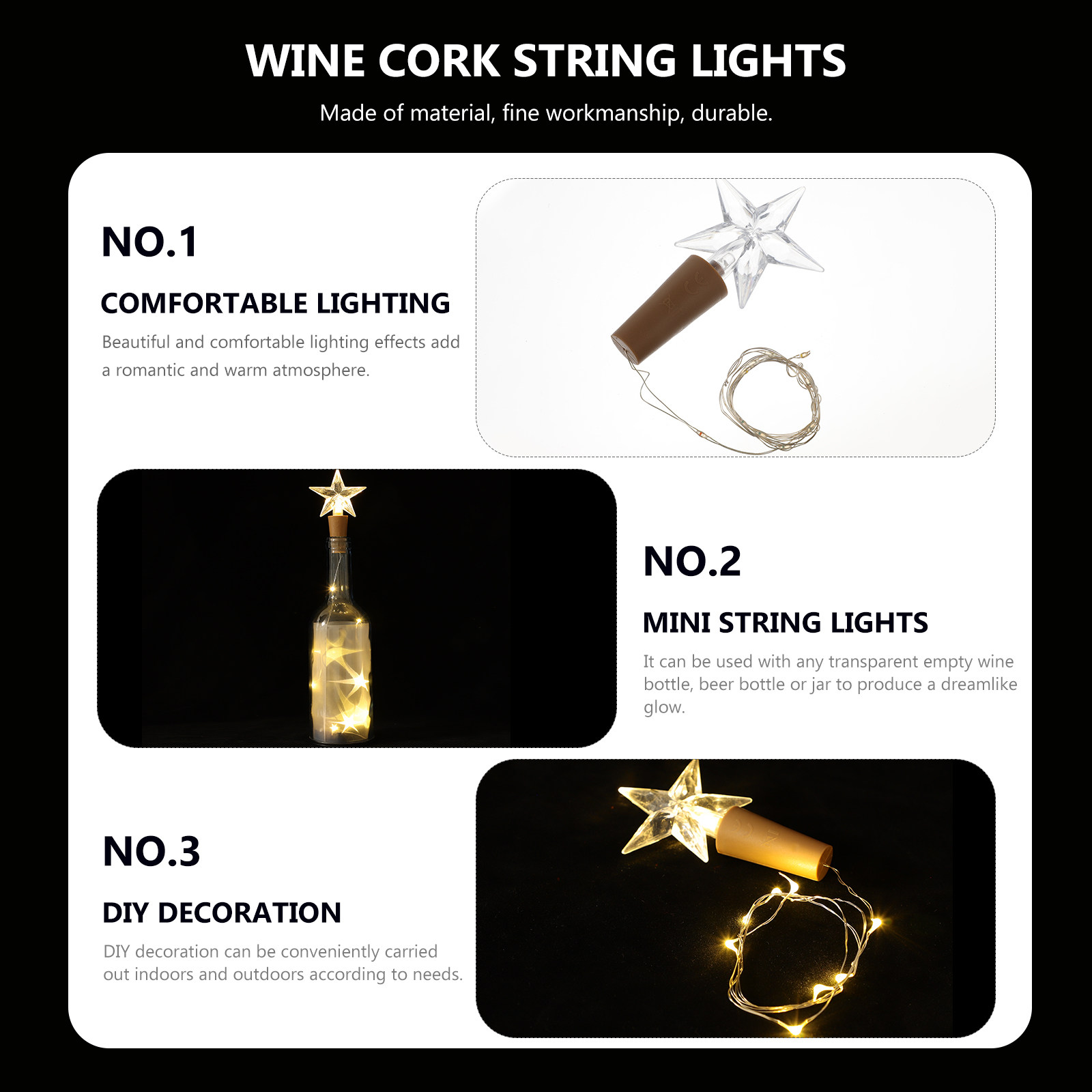 2Pcs DIY Cork Rope Lamp LED St - огляд і ціна Decor Lighting Cork