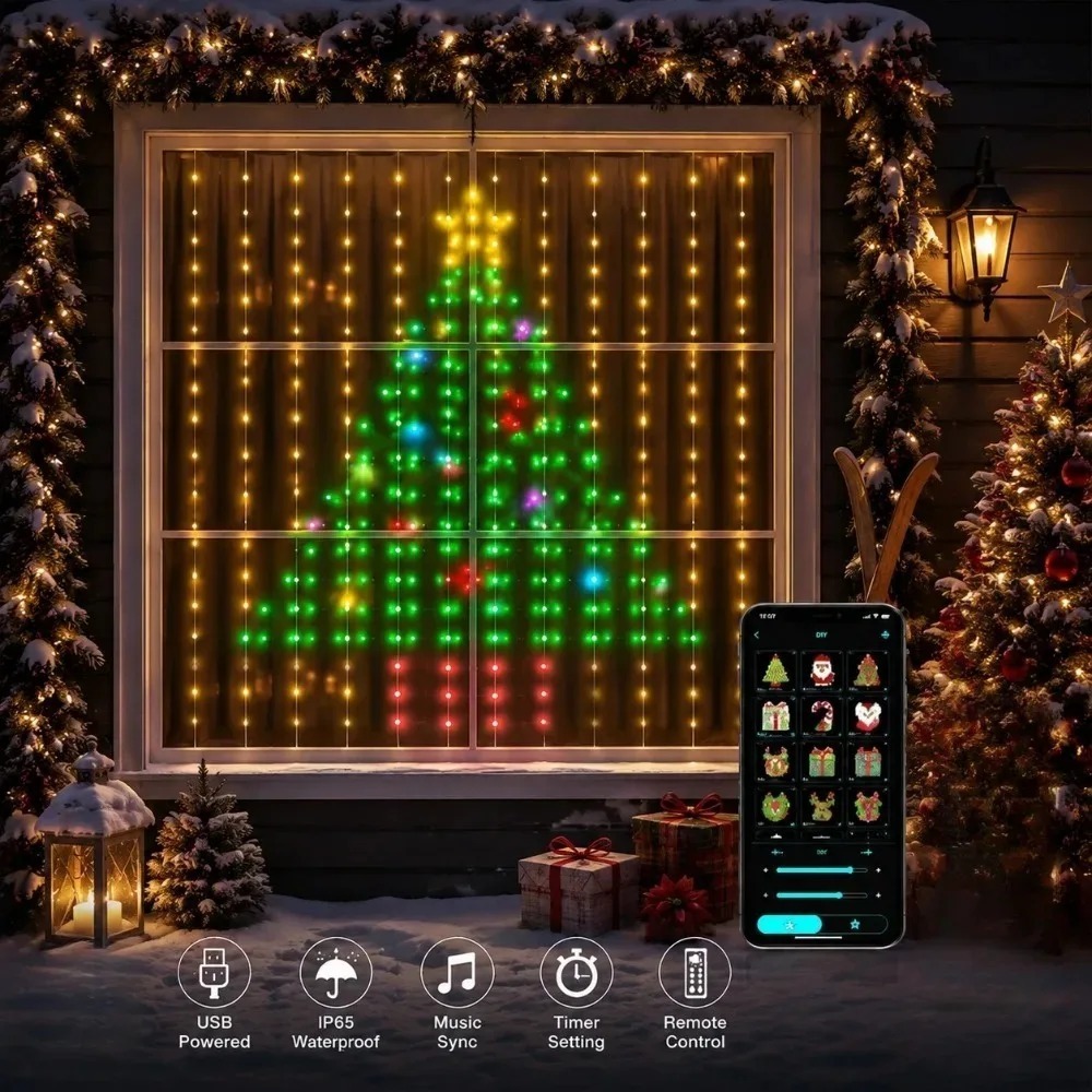 LED Pixel Curtain Lights Bluet - огляд і ціна Lighting Decor For Home