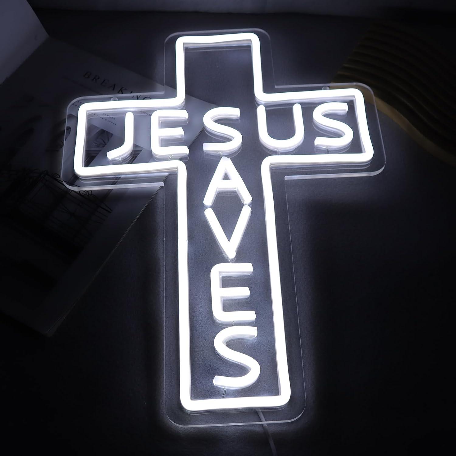 Jesus Saves Cross Neon Signs U - огляд і ціна Lighting Decor Room