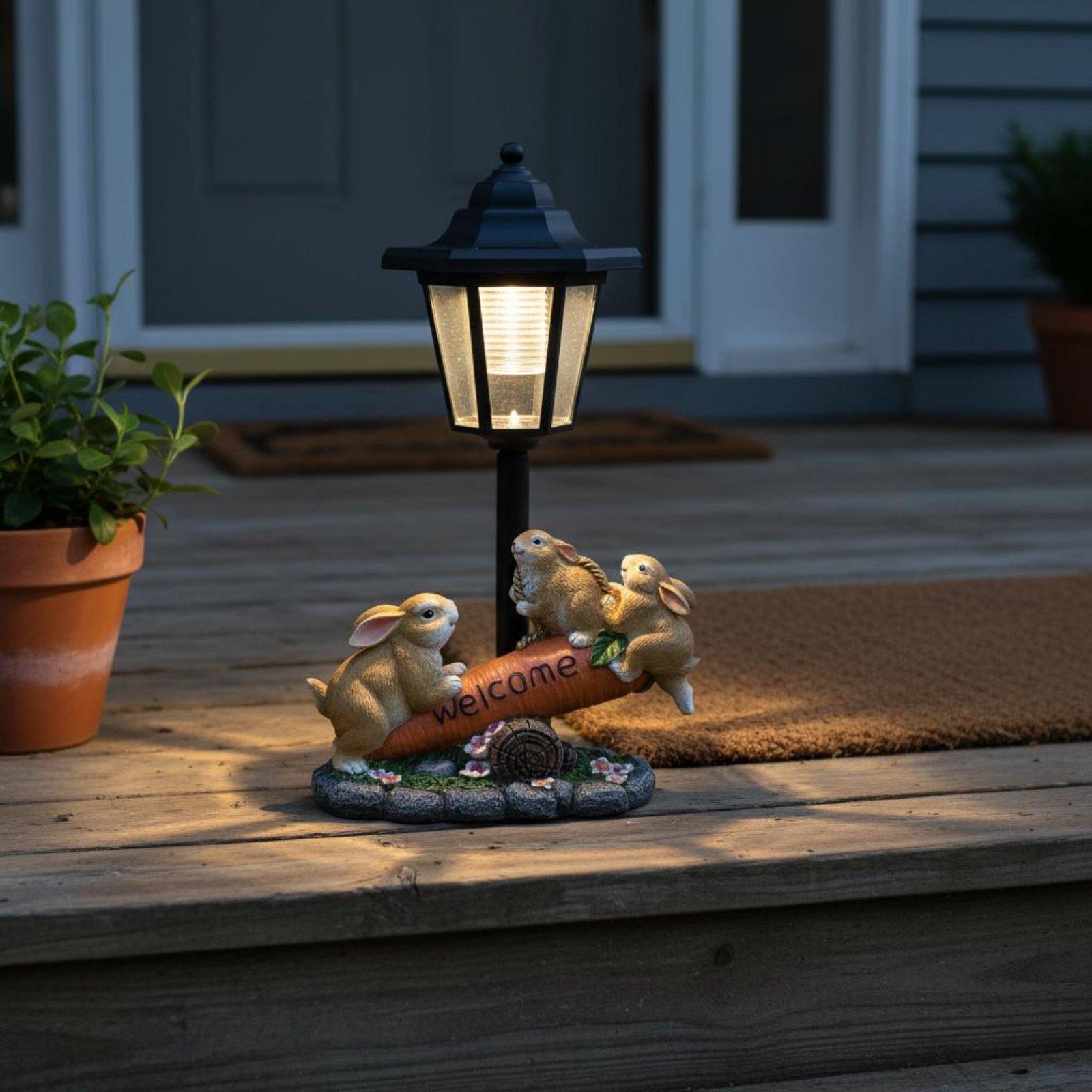 Solar Rabbit Statue Decorative - огляд і ціна Lighting Decor Ideas