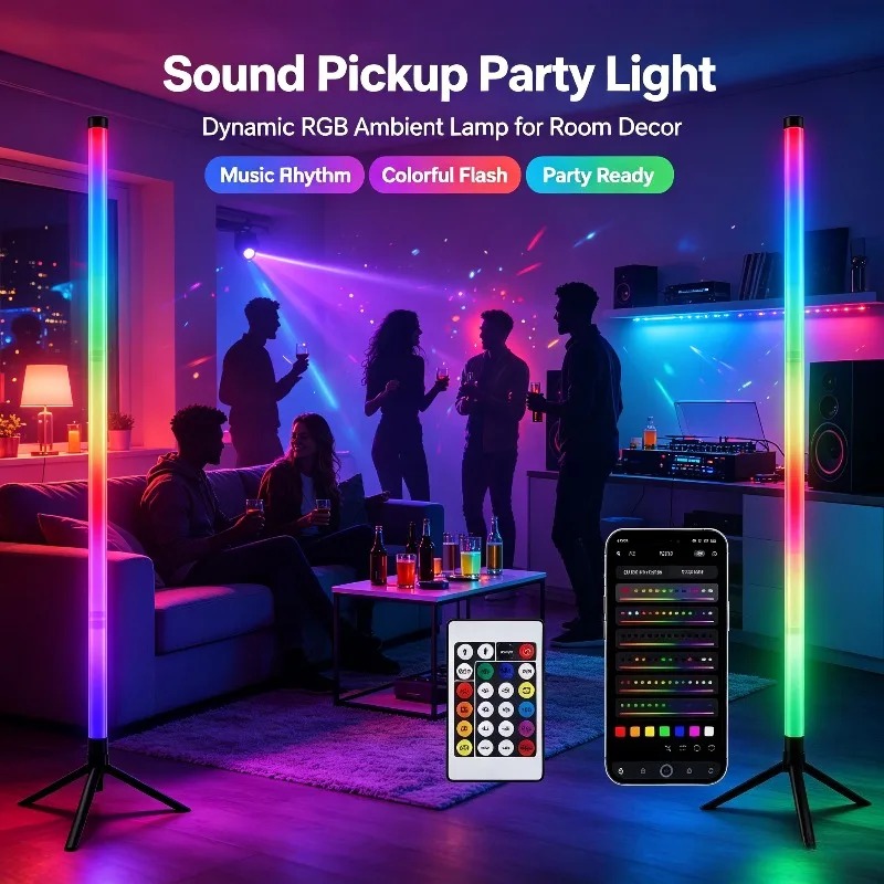 2PCS 120CM RGB Floor Lamp, Sou - огляд і ціна Lighting Decor For Home
