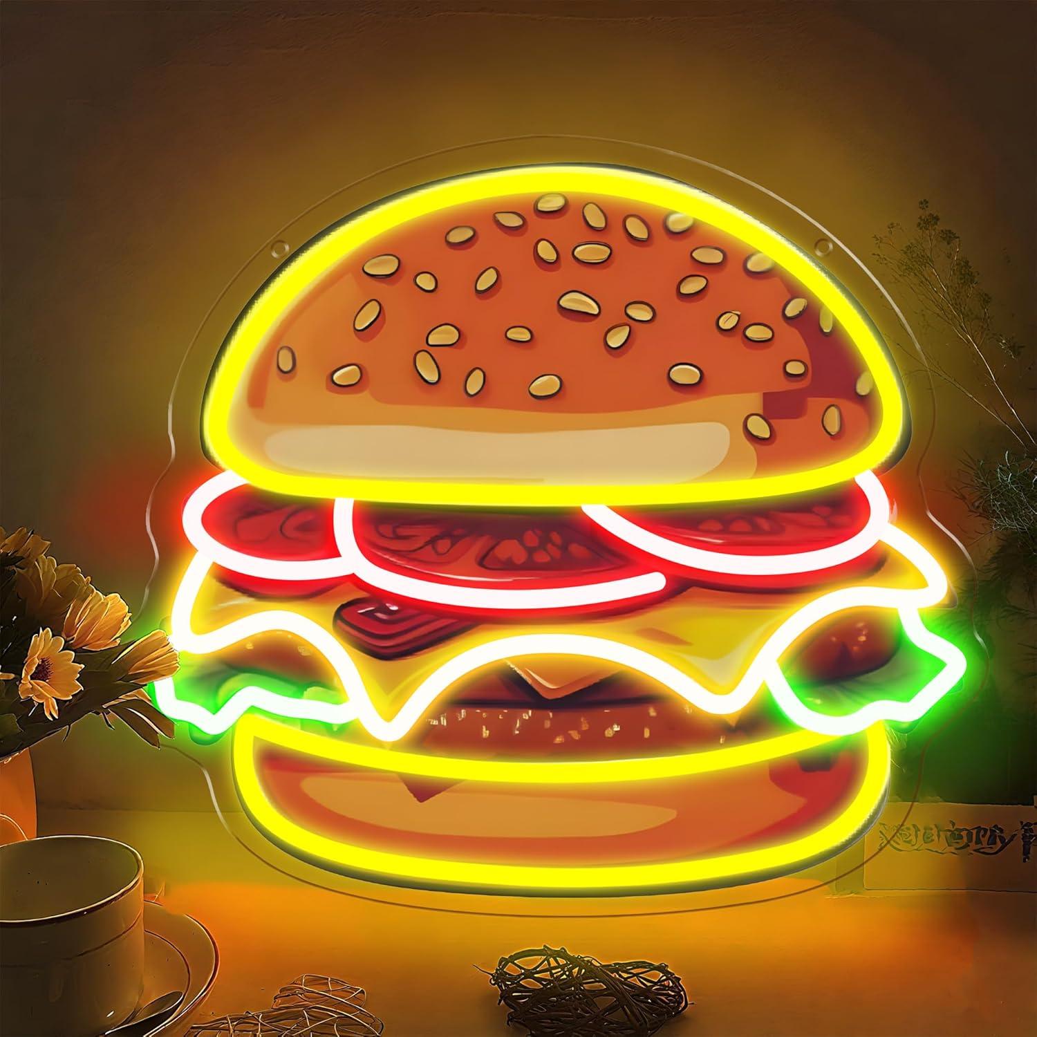 Burger Neon Sign LED Hamburger - огляд і ціна Lighting Decor Ideas