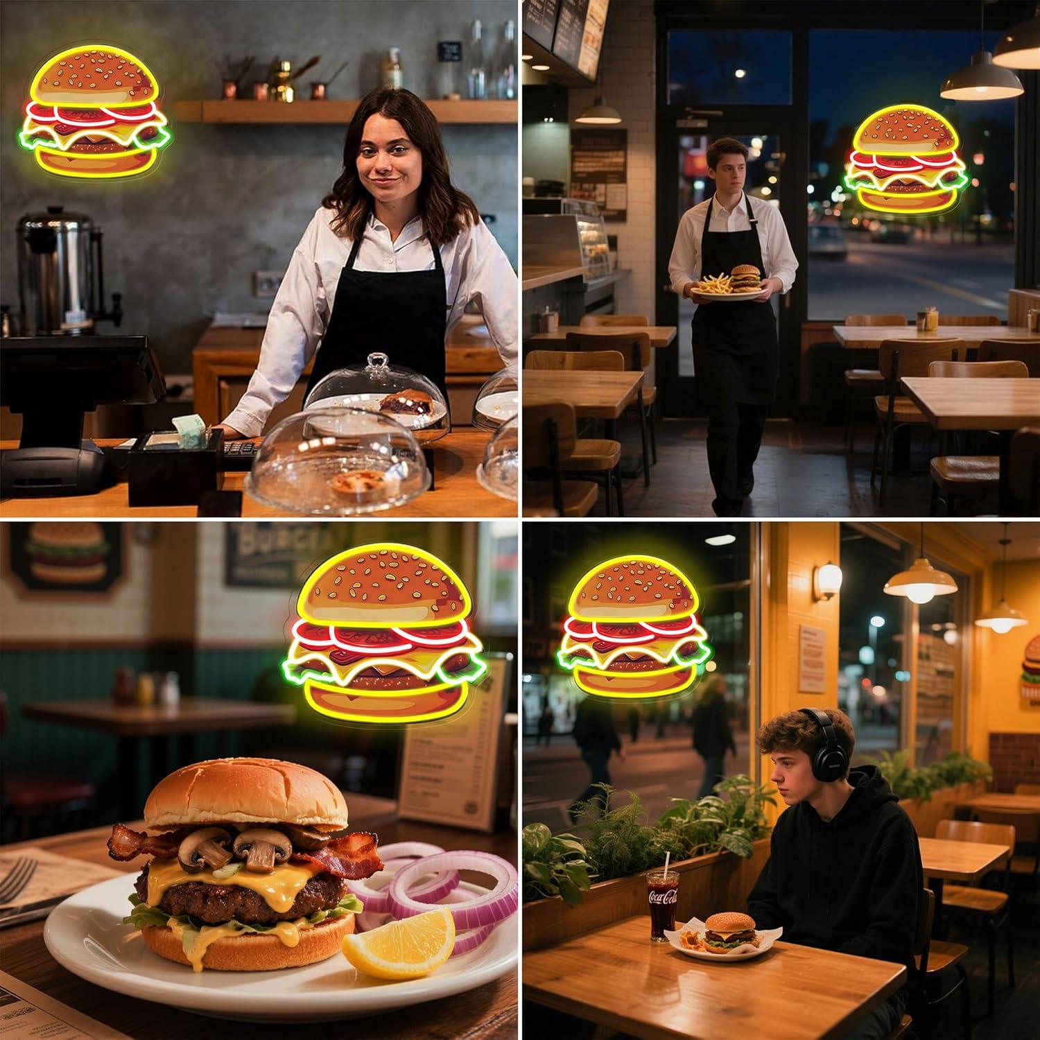Burger Neon Sign LED Hamburger - огляд і ціна Lighting Decor Ideas